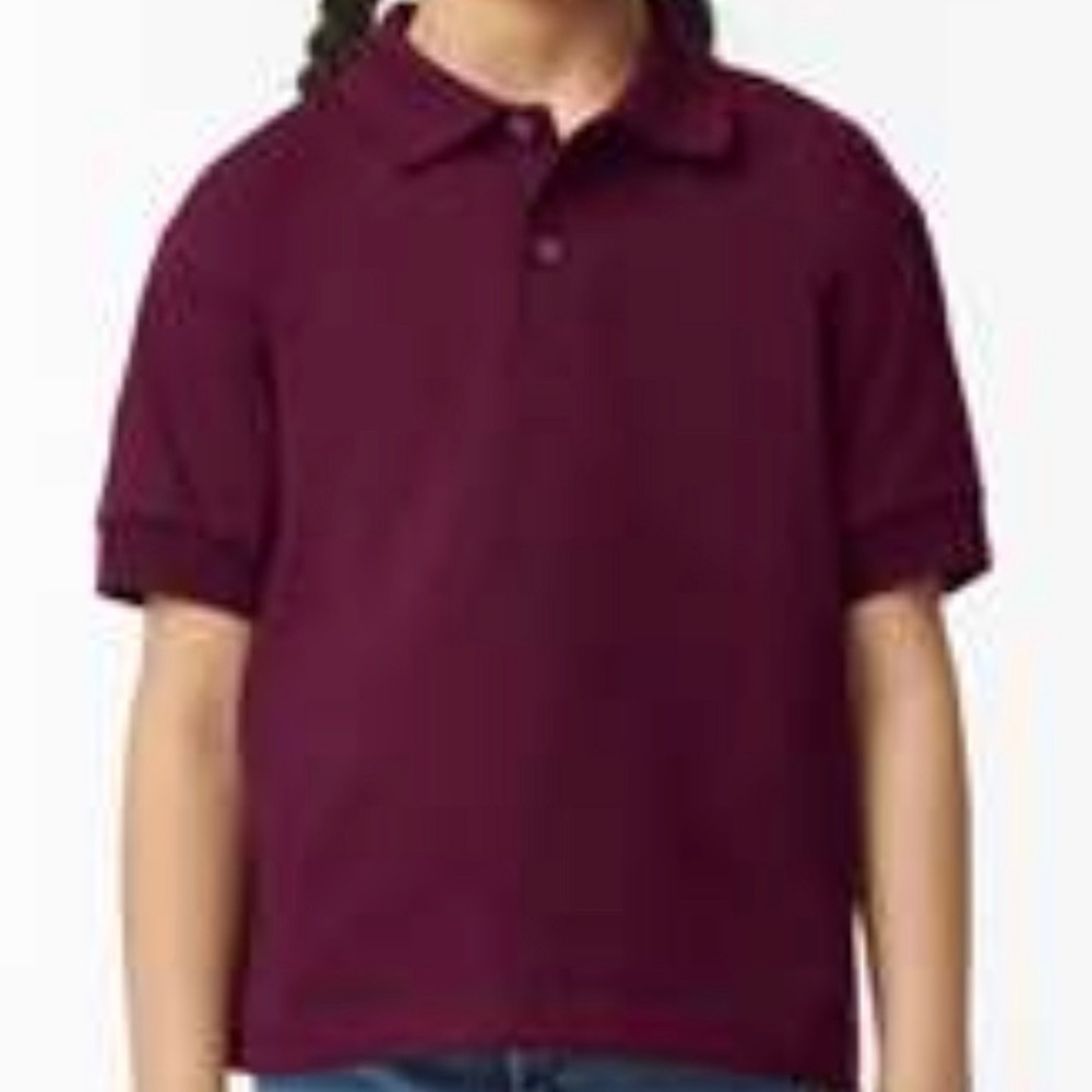 Gildan youth polo color:Maroon